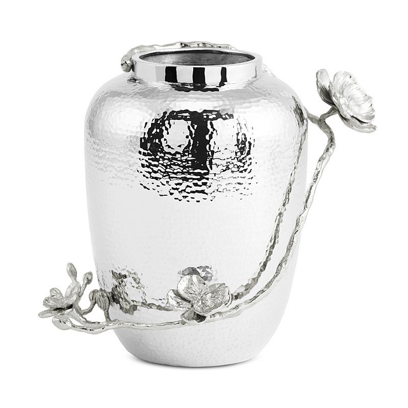 Michael Aram Medium White Orchid Vase In Silver