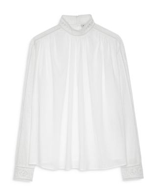 Teddy Eyelet Trim Blouse