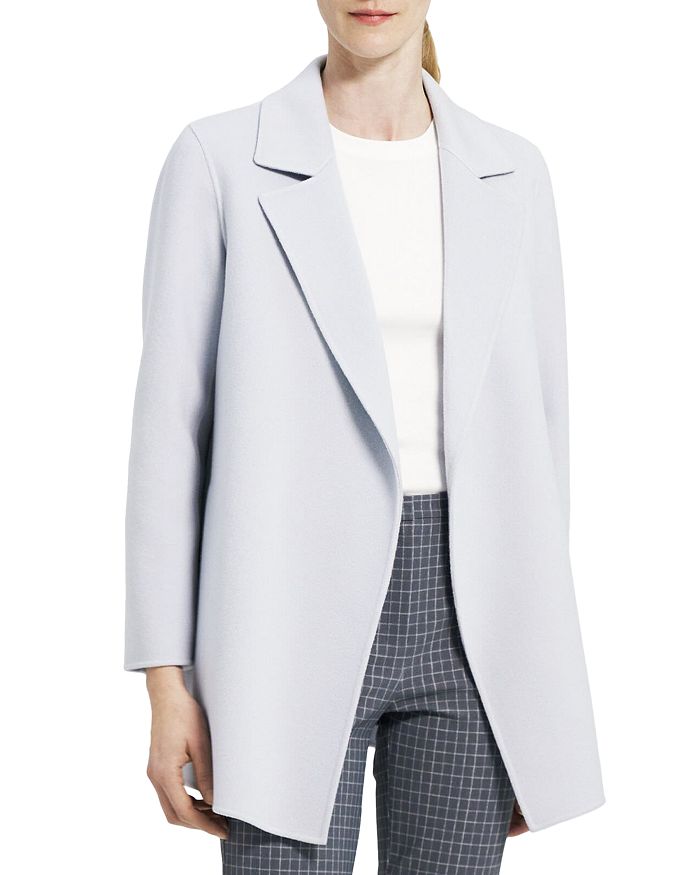 Theory Clairene New Divide Wool-cashmere Jacket In Harbour Melange