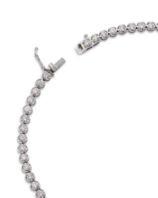 Bloomingdale's Diamond Crown Set Tennis Necklace in 14K White Gold, 8.0 tcw 