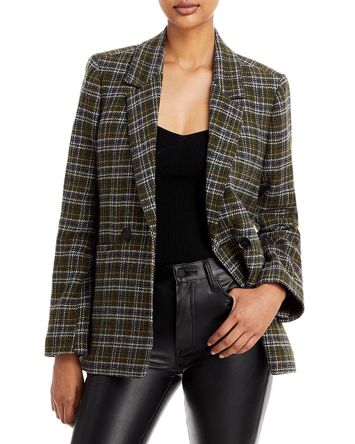 Anine Bing Madeleine Plaid Double Breasted Blazer | Bloomingdale's