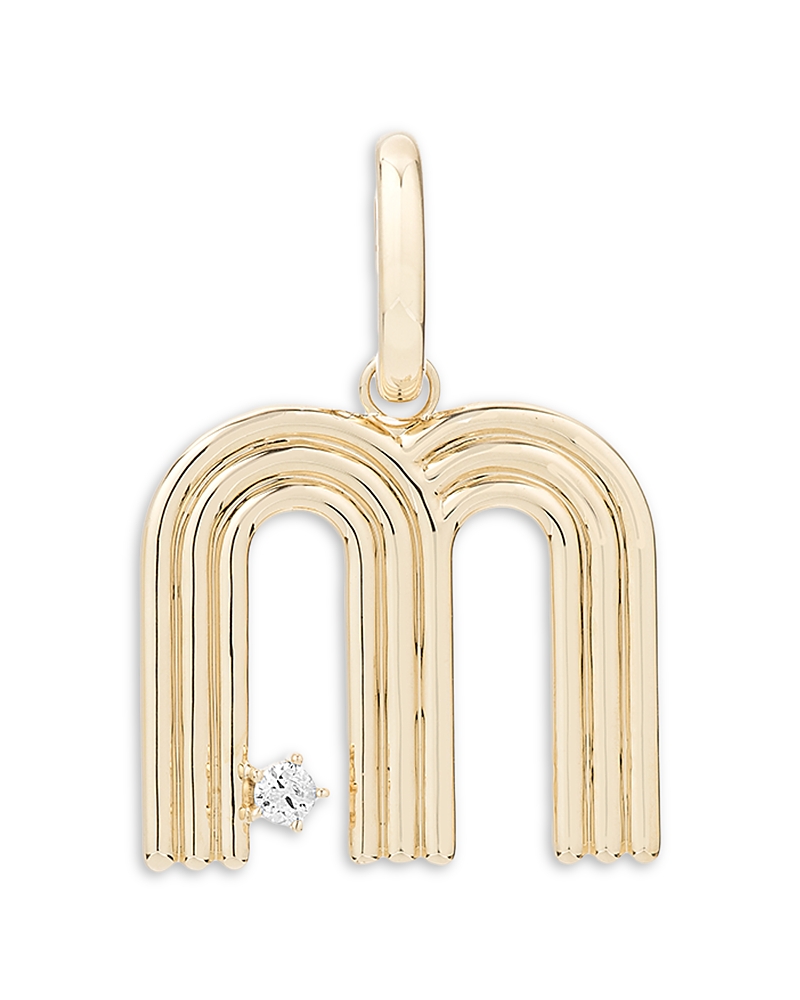 Adina Reyter 14k Yellow Gold Groovy Diamond Initial Pendant In Gold
