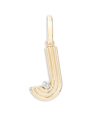 Shop Adina Reyter 14k Yellow Gold Groovy Diamond Initial Pendant In J