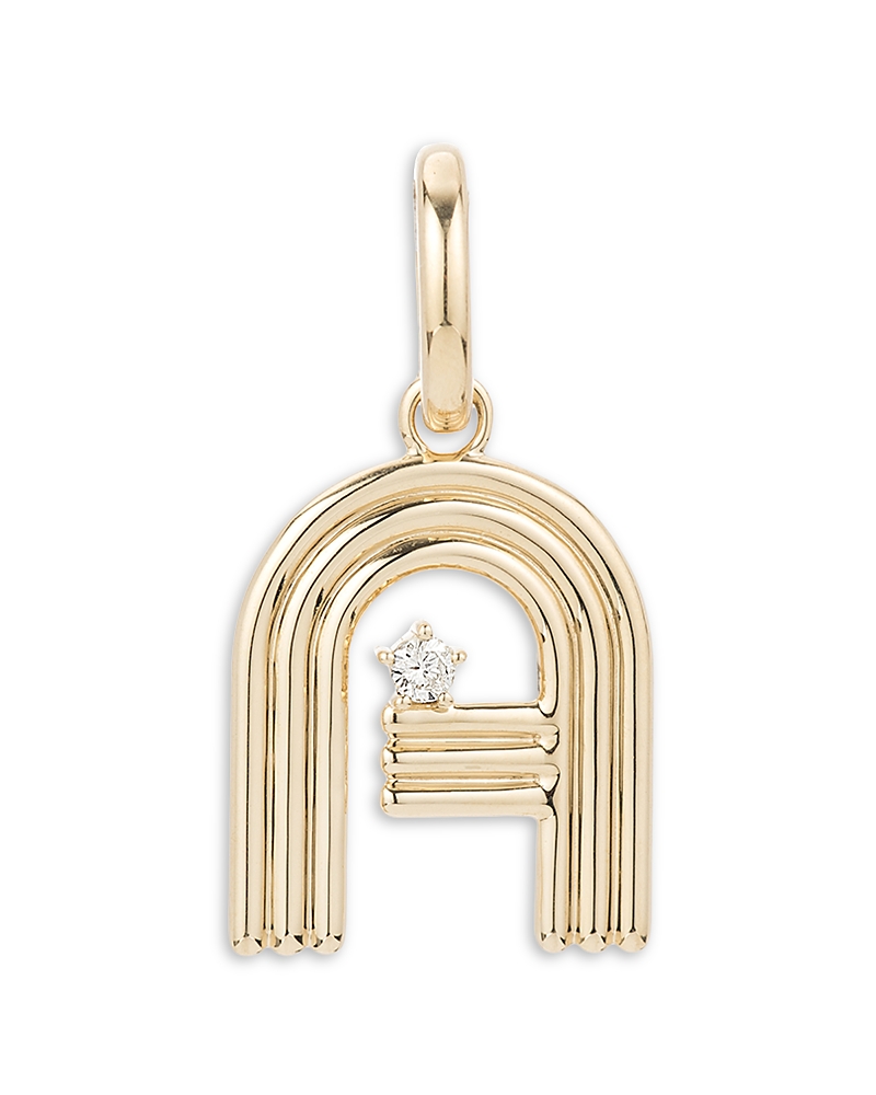 Adina Reyter 14K Yellow Gold Groovy Diamond Initial Pendant