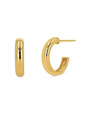 14K Yellow Gold Polished Small Hoop Earrings