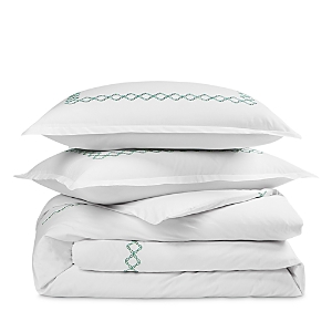 Sky Embroidered Percale Duvet Cover Set, Full/queen - 100% Exclusive In Green