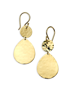 Shop Ippolita 18k Yellow Gold Classico Crinkle Double Drop Earrings