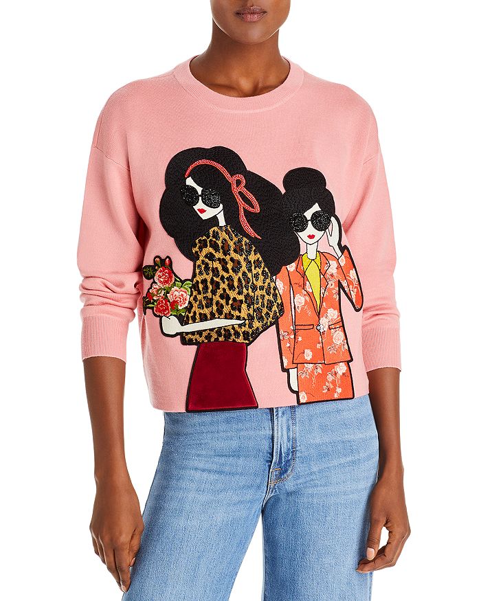 Alice and Olivia Gleeson Embellished Pullover Sweater