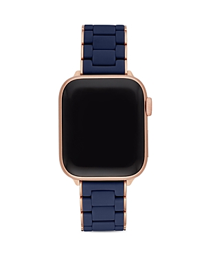 Michele Apple Watch Silicone Wrapped Interchangeable Bracelet, 38-42mm In Blue/rose Gold