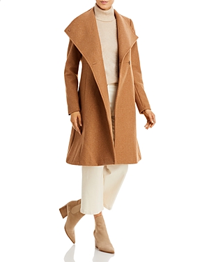 Calvin Klein Stand Collar Coat In Dark Camel | ModeSens