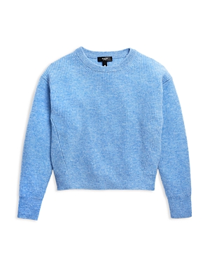 Aqua Girls' Solid Cashmere Sweater, Big Kid - 100% Exclusive In Heather Blue