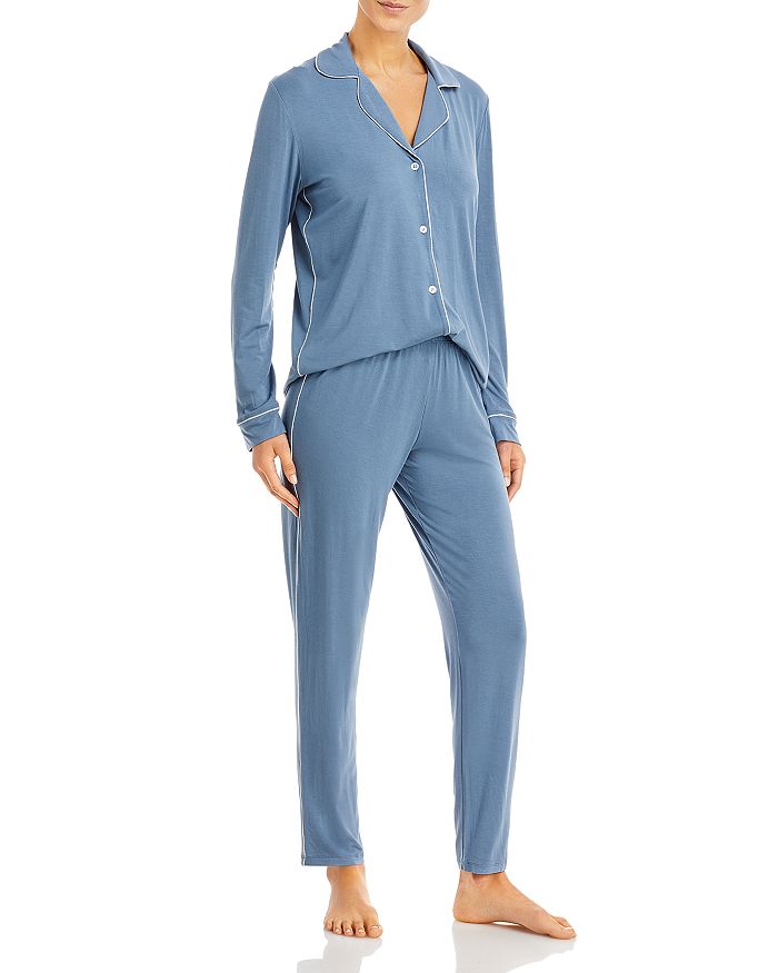 Eberjey Gisele Tuxedo Slim Long PJ Set 100 Exclusive