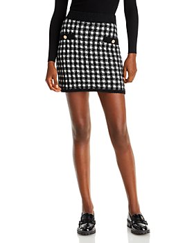 French Duo Black Multi Plaid Mini Skirt