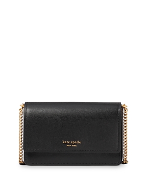 Shop Kate Spade New York Morgan Saffiano Leather Wallet Crossbody In Black/gold