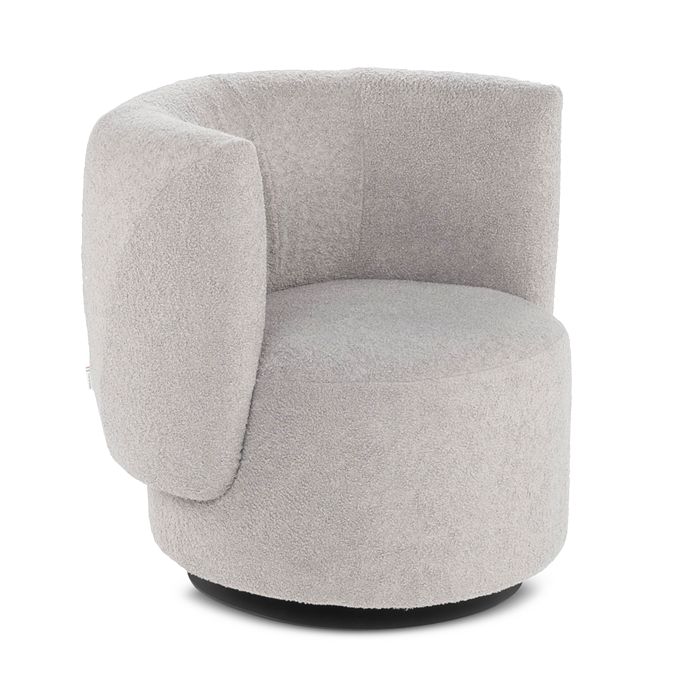 Shop Giuseppe Nicoletti Momo Swivel Chair In Teddy Grey