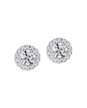 De Beers Forevermark Center Of My Universe Halo Studs In 18k White Gold, 1.20 Ct. T.w.