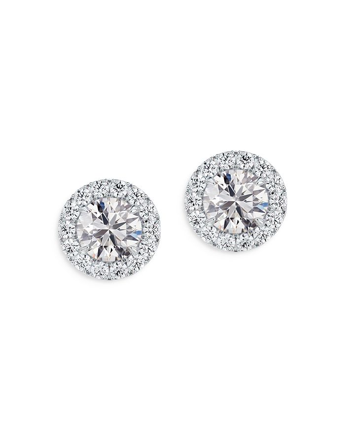 De Beers Forevermark Center of My Universe® Halo Studs in 18K White ...