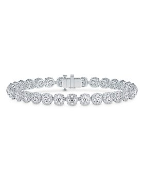 De Beers Forevermark - Center of My Universe® Diamond Floral Halo Line Bracelet in Platinum, 6.70 ct. t.w. 