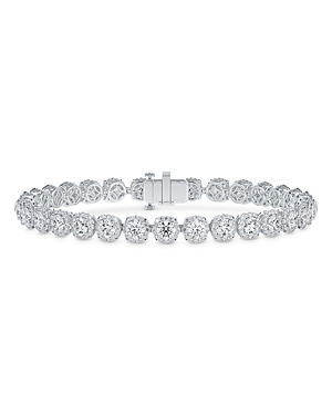 De Beers Forevermark Center of My Universe Diamond Floral Halo Line Bracelet in Platinum, 6.70 ct. t.w.