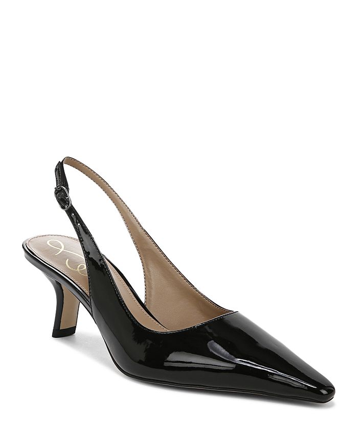 Sam Edelman Women's Bianka Pointed Toe Light Black Kitten Heel ...