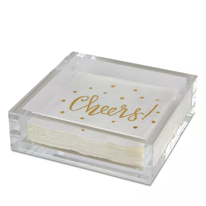 Clear Lucite Cocktail Napkin Tray