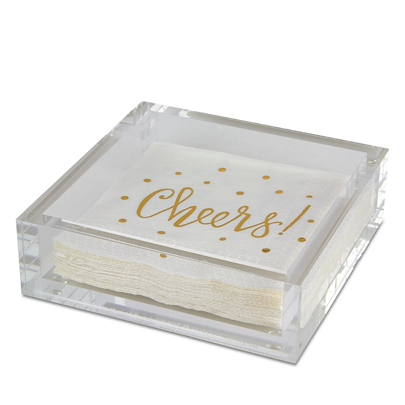 Tizo Clear Lucite Cocktail Napkin Tray In Clear