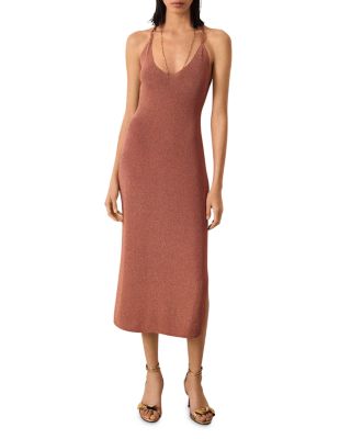 ba&sh Pupi Metallic Knit Midi Dress | Bloomingdale's Women