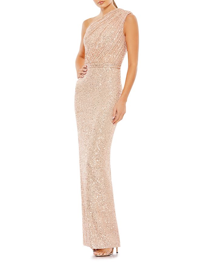 Mac Duggal Asymmetric Sequin Gown | Bloomingdale's