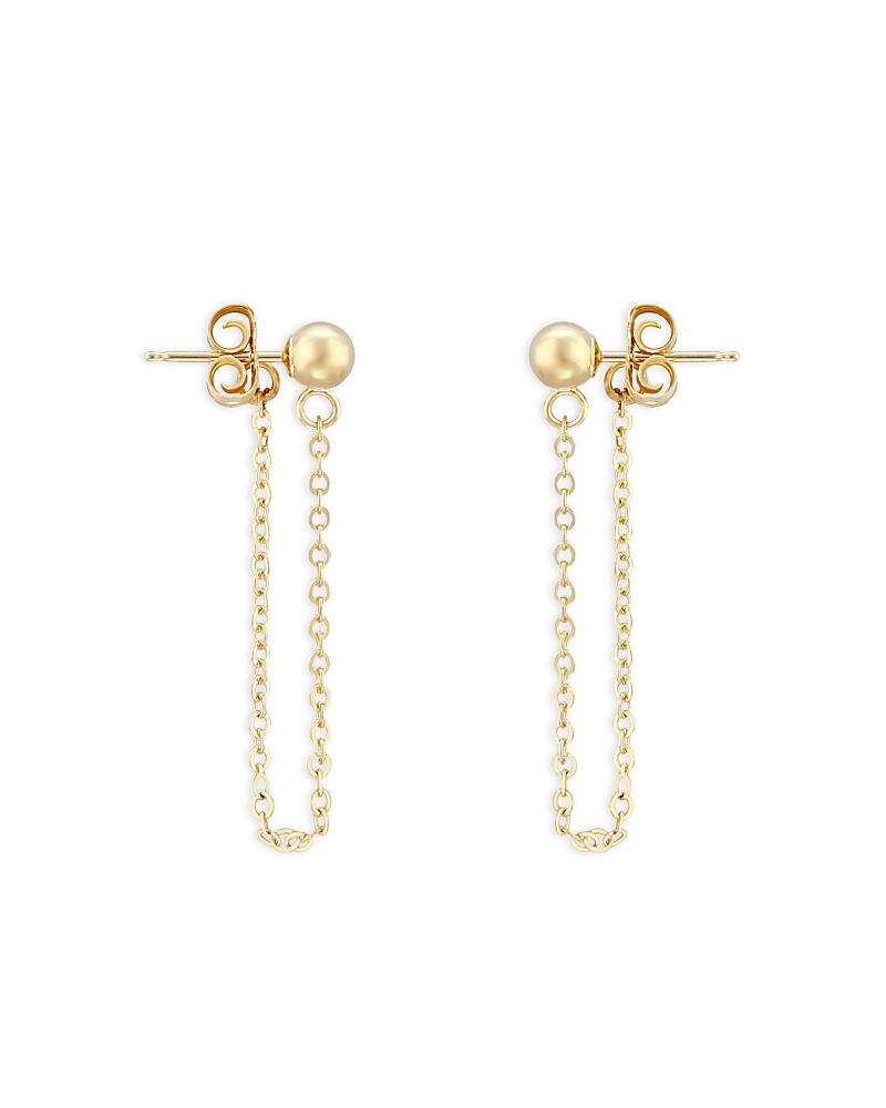 Bloomingdale's Fine Collection Ball Chain Drop Earrings in 14K Yellow Gold
