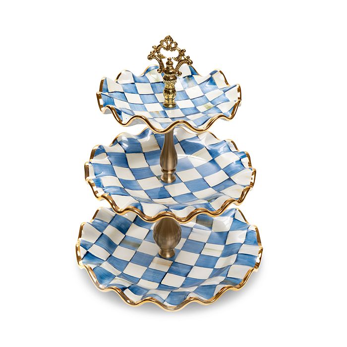MackenzieChilds Royal Check Collection ThreeTier Sweet Stand