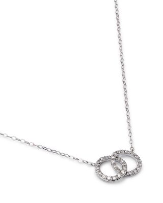 Diamond Double O Pendant Necklace in 14K White Gold, 0.25 tcw - 150th Anniversary Exclusive
