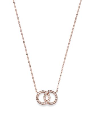 Diamond Double O Pendant Necklace in 14K Rose Gold, 0.25 tcw - 150th Anniversary Exclusive