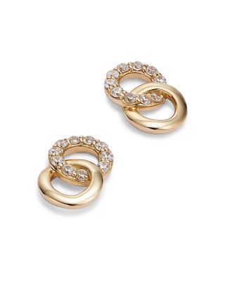 Diamond Double O Stud Earrings in 14K Yellow Gold, 0.17 tcw - 150th Anniversary Exclusive