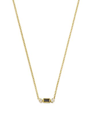 Zoe Chicco 14K Yellow Gold White & Black Diamond Baguette Pendant Necklace, 14-16 - 150th Anniversary Exclusive
