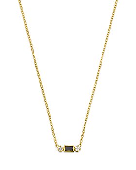 Zoë Chicco - 14K Yellow Gold White & Black Diamond Baguette Pendant Necklace, 14-16" - 150th Anniversary Exclusive
