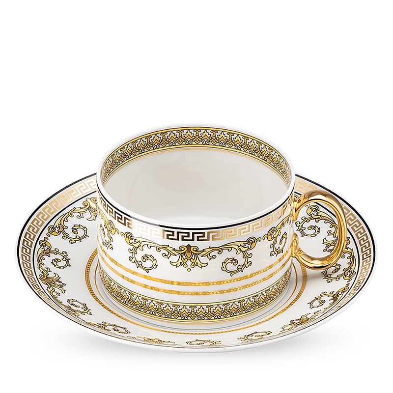 Versace Virtus Gala White Tea Cup & Saucer In White
