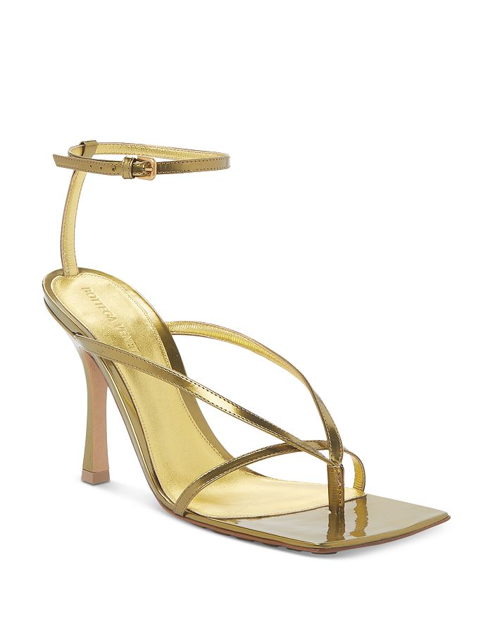 Bottega Veneta Bottega Venetta Women's Square-toe High-heel Sandals In Gold