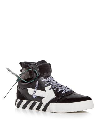 Off white Men s Vulcanized High Top Sneakers In Black white ModeSens