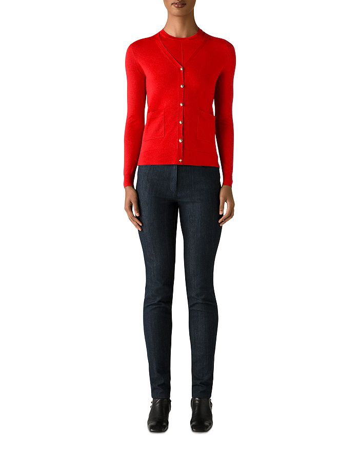 St. John Wool & Silk Jersey Cardigan Bloomingdale's