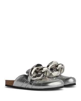 JW Anderson Men's Silver Chain Slip On Mules | Bloomingdale's