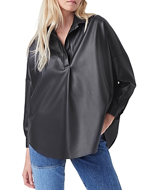 French Connection Crolenda Faux Leather Top