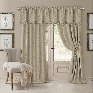 Elrene Home Fashions Mia Jacquard Scroll Blackout Window Curtain Panel, 52 X 95 In Taupe
