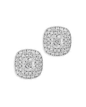 Bloomingdale's Certified Diamond Double Halo Stud Earrings In 18k White Gold, 1.0 Ct. T.w. - 100% Exclusive
