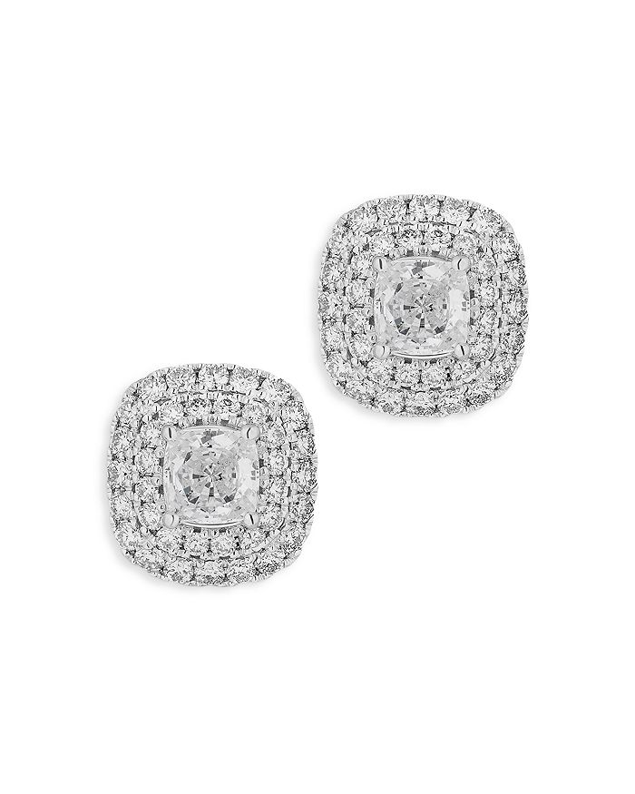 Bloomingdale's - Certified Diamond Double Halo Stud Earrings in 18K White Gold, 1.0 ct. t.w. - 100% Exclusive