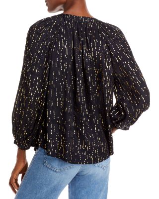 Velvet by Graham Spencer Nixie Metallic Print Top Bloomingdale's