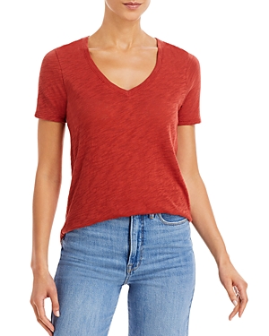 Atm Anthony Thomas Melillo Short Sleeve V-neck Tee In Spice