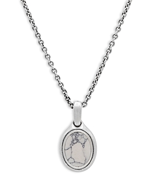 john varvatos men's sterling silver howlite pendant necklace, 24