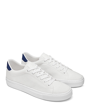 Shop Greats Men's Royale Knit Lace Up Sneakers In White/navy