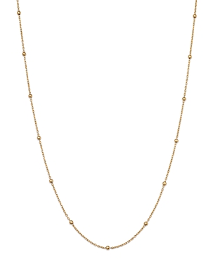 Moon & Meadow 14k Yellow Gold Ball Station Chain Necklace, 18