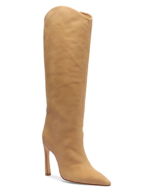 Shop Schutz Women's Maryana Sculpt Pointed Toe High Heel Boots In Light Nude